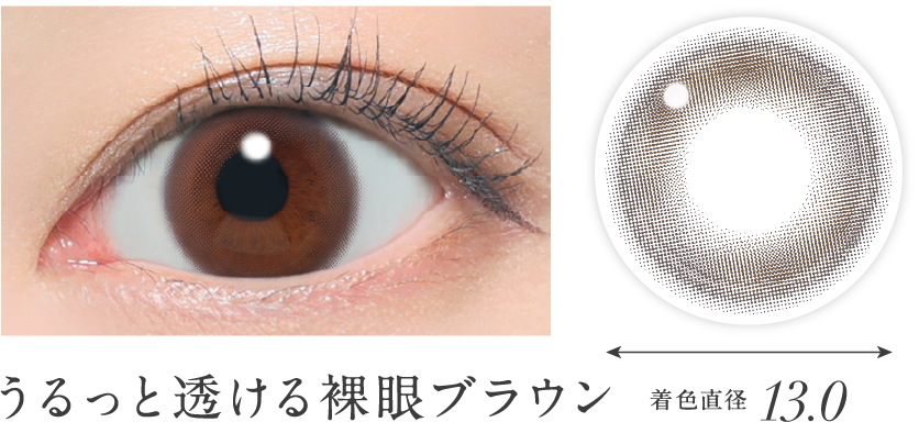 うるっと透ける裸眼ブラウン